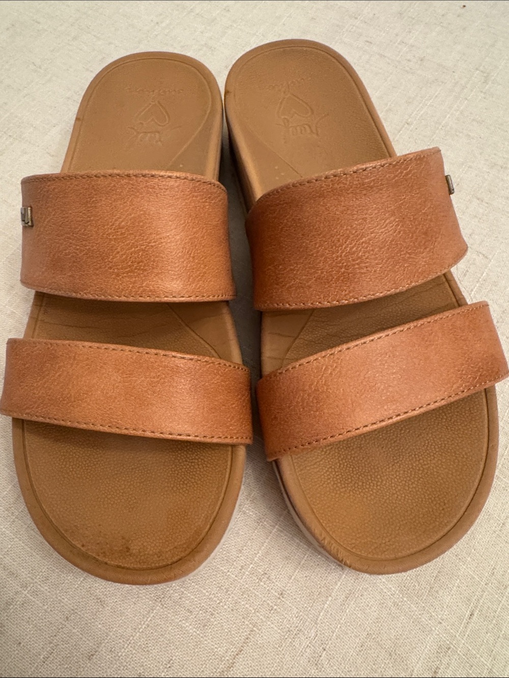 REEF- Tan Double-Strap Slide Sandals